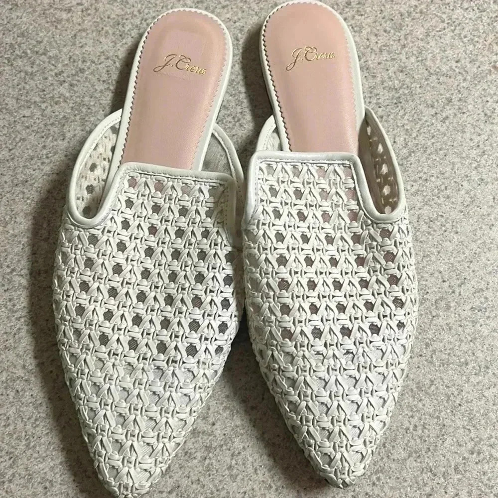 J.Crew Pointed Toe Woven Slipper Slides Size 10 View 3